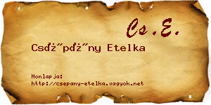 Csépány Etelka névjegykártya