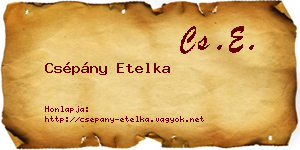Csépány Etelka névjegykártya